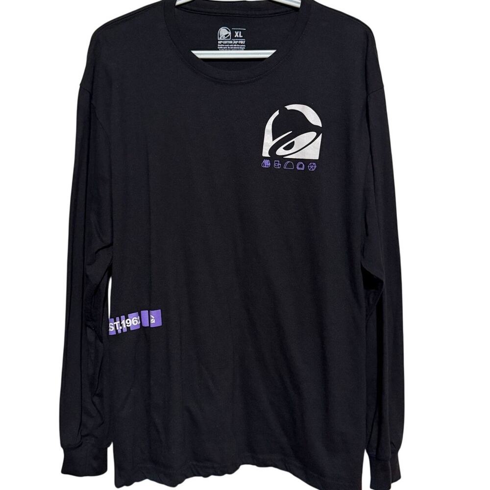 Taco Bell Black Unisex Long Sleeve Employee T-Shirt Size XL